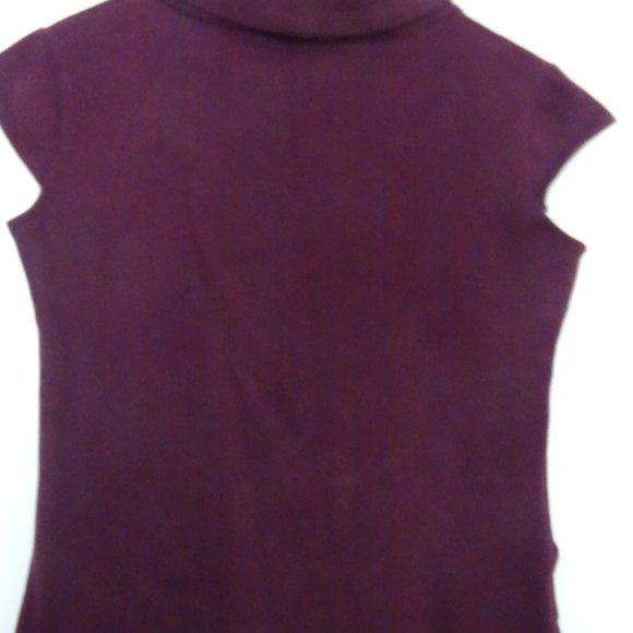 Lavena Burgundy Cap Sleeve Turtle Neck Sweater Size Large - Picture 4 of 5